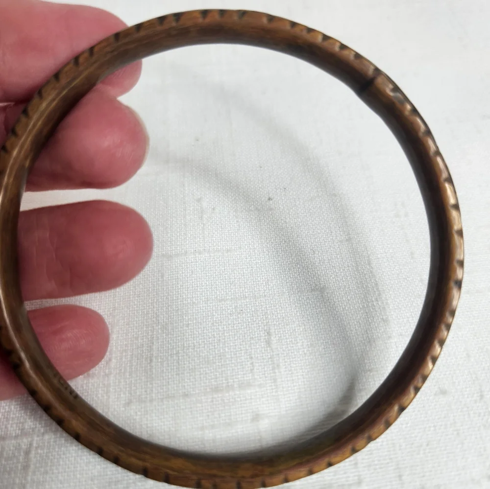 Brass Turquoise Inlay Bangle Bracelet India Mosaic Stone Boho